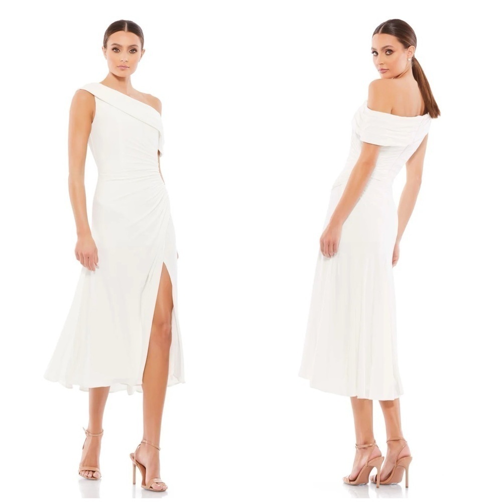 IEENA FOR MAC DUGGAL Ruched Off The Shoulder Midi Dress